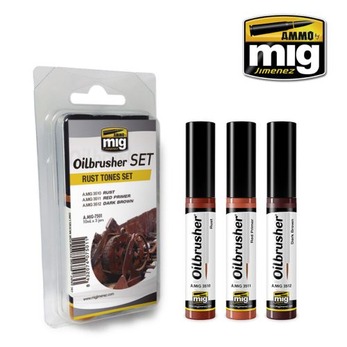 AMMO Rust Tones OILBRUSHER SET (A.MIG-7501)