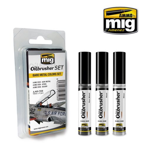 AMMO Bare Metal Colors OILBRUSHER SET (A.MIG-7508)