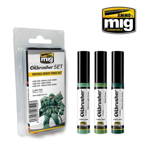 AMMO Mechas Green Tones OILBRUSHER SET (A.MIG-7509)