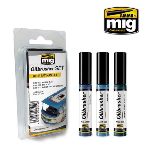 AMMO Blue Patinas OILBRUSHER SET (A.MIG-7510)