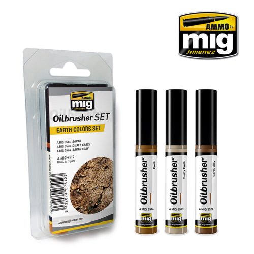 AMMO Earth Colors OILBRUSHER SET (A.MIG-7512)