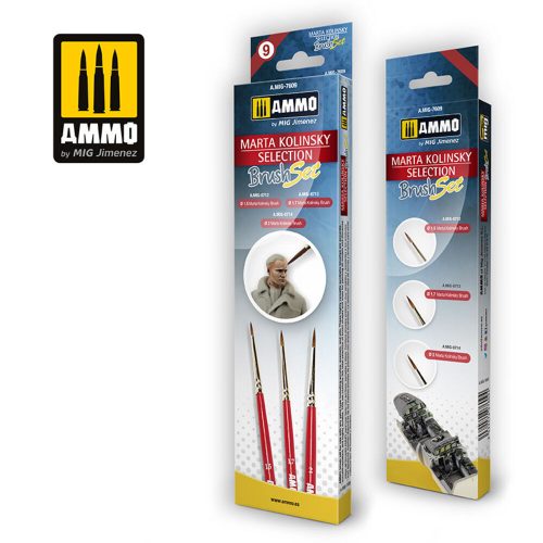 AMMO Marta Kolinsky Selection Brush Set (A.MIG-7609)