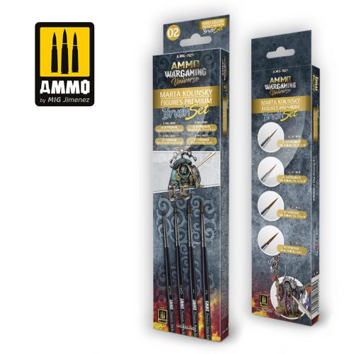 AMMO AMMO WARGAMING UNIVERSE - Marta Kolinsky Figures Premium Brush Set (A.MIG-7621)