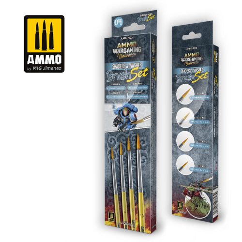 AMMO AMMO WARGAMING UNIVERSE - Shaders & Washes Brush Set (A.MIG-7623)