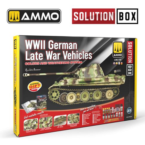 AMMO SOLUTION BOX 23 -WWII German Late War Vehicles. Colors and Weathering System (A.MIG-7729)