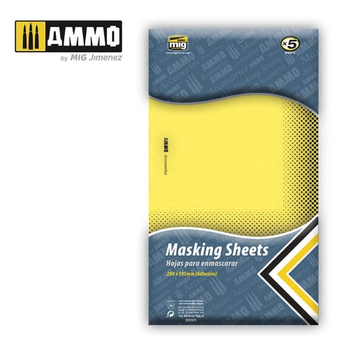 AMMO Masking Sheets (x5 sheets, 280mm x 195mm, adhesive) (A.MIG-8043)