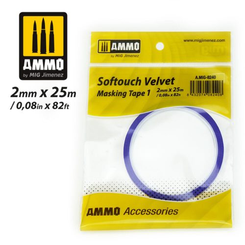 AMMO Softouch Velvet Masking Tape 1 (2mm x 25M)  (A.MIG-8240)