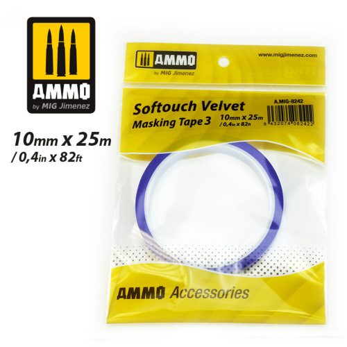 AMMO Softouch Velvet Masking Tape 3 (10mm x 25M)  (A.MIG-8242)