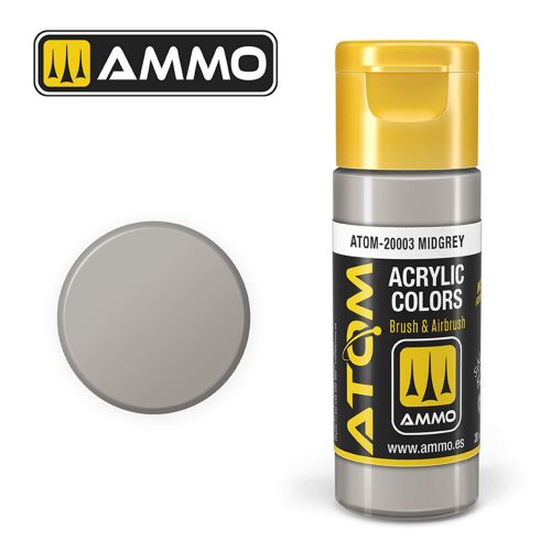 AMMO ATOM COLOR Midgrey Acrylic Paint 20 ml (ATOM-20003)