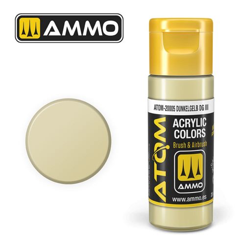 AMMO ATOM COLOR Dunkelgelb DG III Acrylic Paint 20 ml (ATOM-20005)