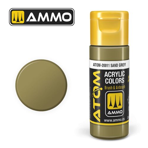 AMMO ATOM COLOR Sand Grey Acrylic Paint 20 ml (ATOM-20011)