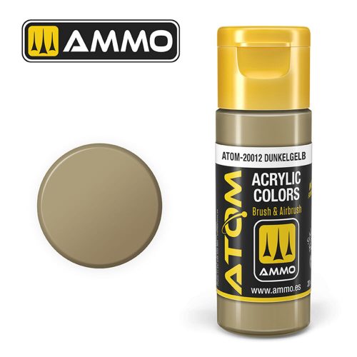 AMMO ATOM COLOR Dunkelgelb Acrylic Paint 20 ml (ATOM-20012)