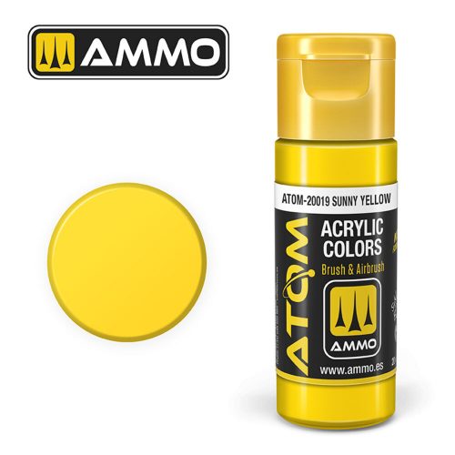 AMMO ATOM COLOR Sunny Yellow Acrylic Paint 20 ml (ATOM-20019)