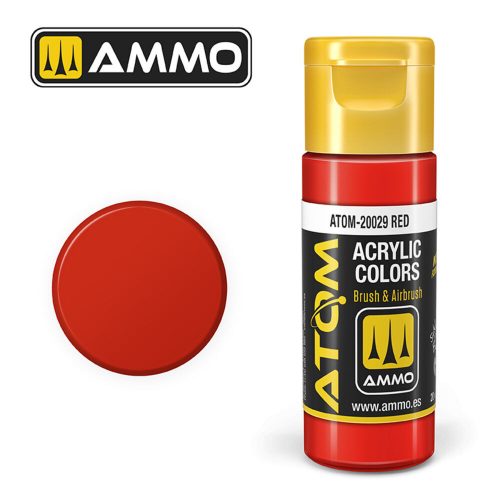 AMMO ATOM COLOR Scarlet Red Acrylic Paint 20 ml (ATOM-20028)