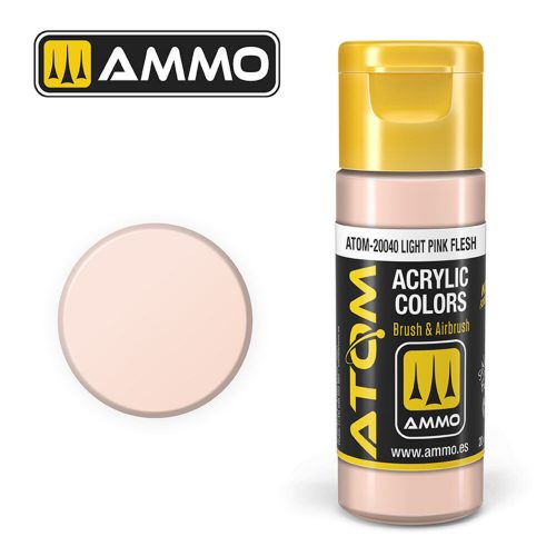 AMMO ATOM COLOR Light Pink Flesh Acrylic Paint 20 ml (ATOM-20040)