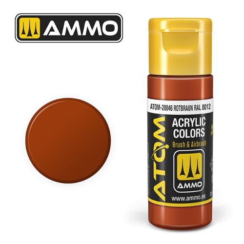 AMMO ATOM COLOR Rotbraun RAL 8012 Acrylic Paint 20 ml (ATOM-20046)