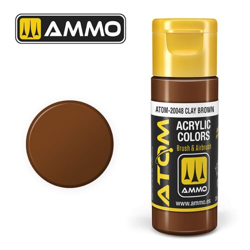 AMMO ATOM COLOR Clay Brown Acrylic Paint 20 ml (ATOM-20048)