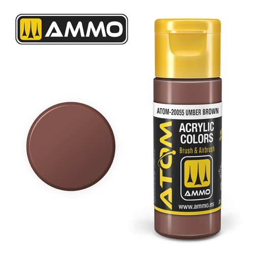 AMMO ATOM COLOR Umber Brown Acrylic Paint 20 ml (ATOM-20055)