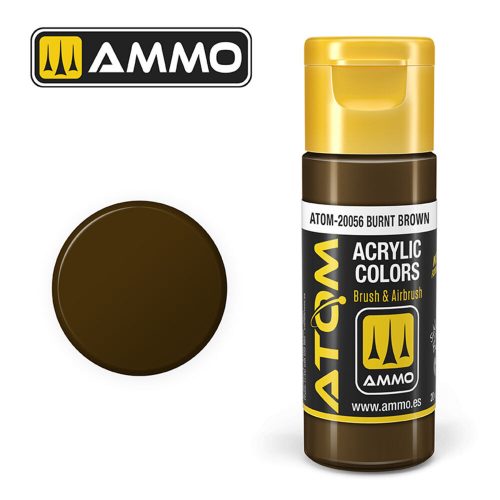 AMMO ATOM COLOR Burnt Brown Acrylic Paint 20 ml (ATOM-20056)