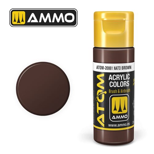 AMMO ATOM COLOR NATO Brown Acrylic Paint 20 ml (ATOM-20061)