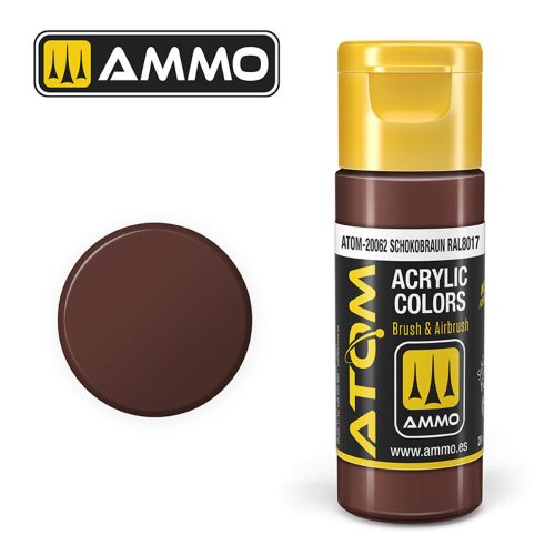 AMMO ATOM COLOR Schokobraun RAL 8017 Acrylic Paint 20 ml (ATOM-20062)