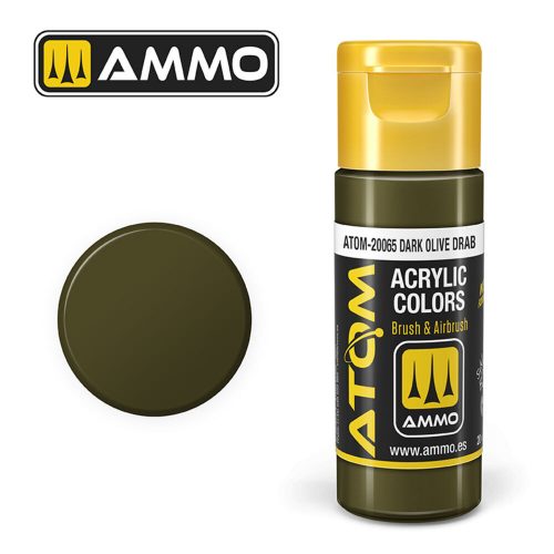 AMMO ATOM COLOR Darl Olive Drab Acrylic Paint 20 ml (ATOM-20065)