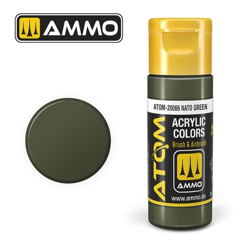 AMMO ATOM COLOR NATO Green Acrylic Paint 20 ml (ATOM-20066)