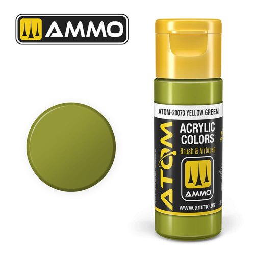 AMMO ATOM COLOR Yellow Green Acrylic Paint 20 ml (ATOM-20073)