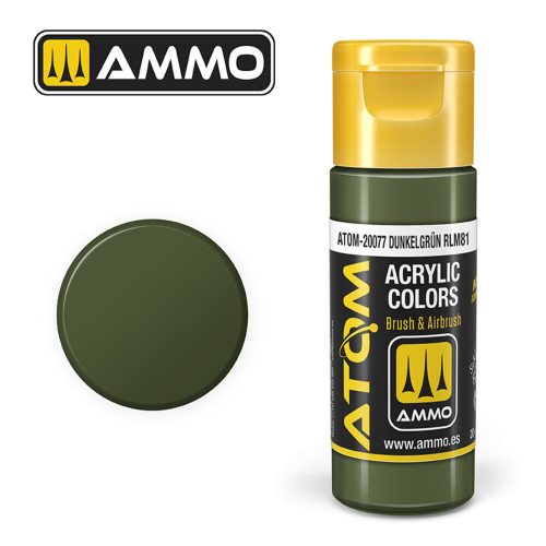 AMMO ATOM COLOR Dunkelgrün RLM81 Acrylic Paint 20 ml (ATOM-20077)