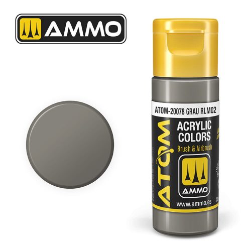 AMMO ATOM COLOR Grau RLM02 Acrylic Paint 20 ml (ATOM-20078)