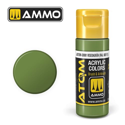 AMMO ATOM COLOR Resedagrün RAL 6011 Acrylic Paint 20 ml (ATOM-20081)