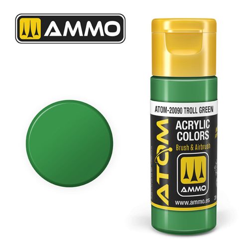 AMMO ATOM COLOR Troll Green Acrylic Paint 20 ml (ATOM-20090)