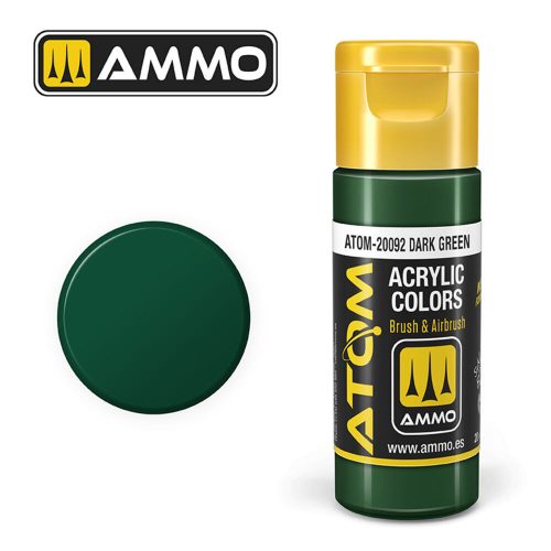 AMMO ATOM COLOR Dark Green Acrylic Paint 20 ml (ATOM-20092)