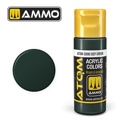 AMMO ATOM COLOR Deep Green Acrylic Paint 20 ml (ATOM-20098)