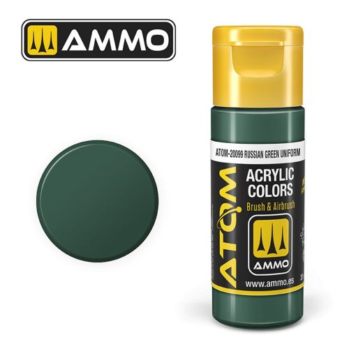 AMMO ATOM COLOR Russian Green Uniform Acrylic Paint 20 ml (ATOM-20099)