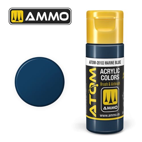 AMMO ATOM COLOR Marine Blue Acrylic Paint 20 ml (ATOM-20103)