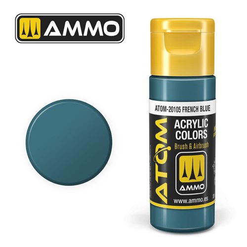 AMMO ATOM COLOR French Blue Acrylic Paint 20 ml (ATOM-20105)