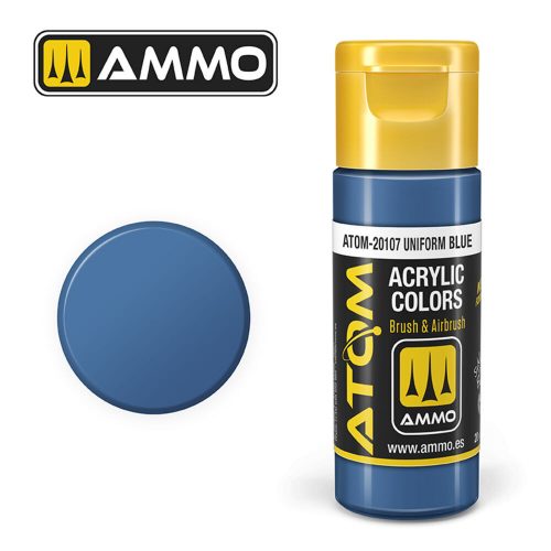 AMMO ATOM COLOR Uniform Blue Acrylic Paint 20 ml (ATOM-20107)