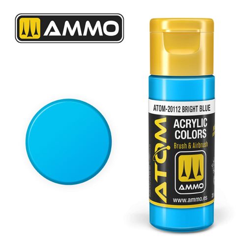 AMMO ATOM COLOR Bright Blue Acrylic Paint 20 ml (ATOM-20112)