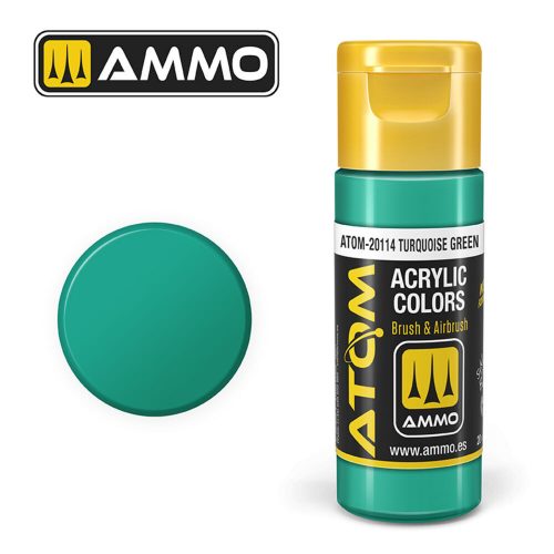 AMMO ATOM COLOR Turquoise Green Acrylic Paint 20 ml (ATOM-20114)