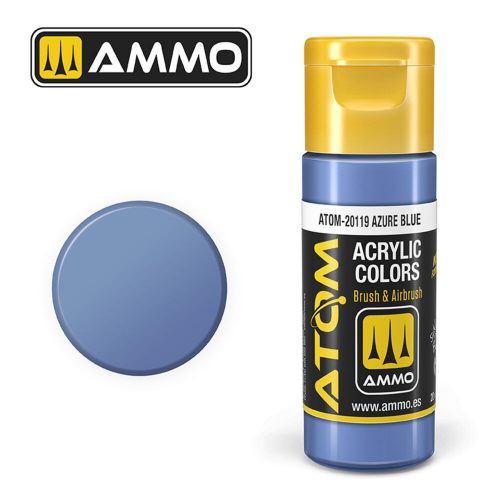 AMMO ATOM COLOR Azure Blue Acrylic Paint 20 ml (ATOM-20119)