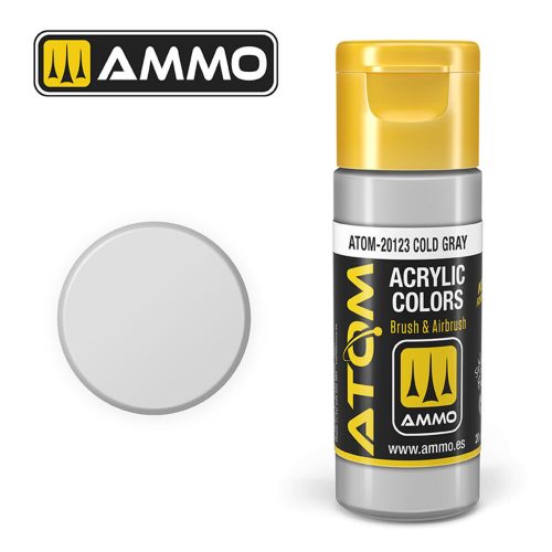 AMMO ATOM COLOR Cold Gray Acrylic Paint 20 ml (ATOM-20123)