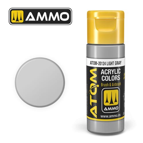 AMMO ATOM COLOR Light Gray Acrylic Paint 20 ml (ATOM-20124)