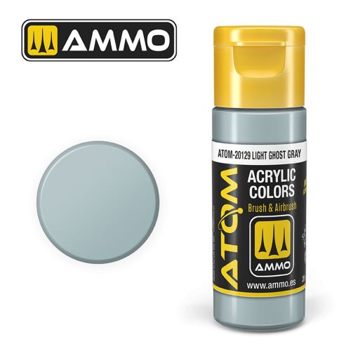 AMMO ATOM COLOR Light Ghost Gray Acrylic Paint 20 ml (ATOM-20129)