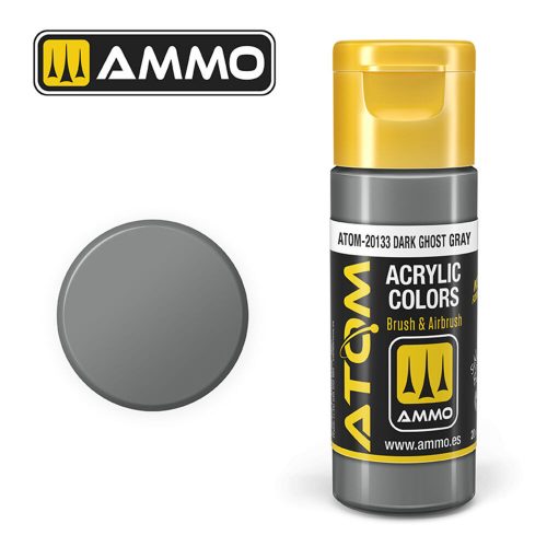 AMMO ATOM COLOR Dark Ghost Gray Acrylic Paint 20 ml (ATOM-20133)