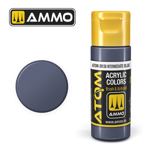 AMMO ATOM COLOR Intermediate Blue Acrylic Paint 20 ml (ATOM-20136)