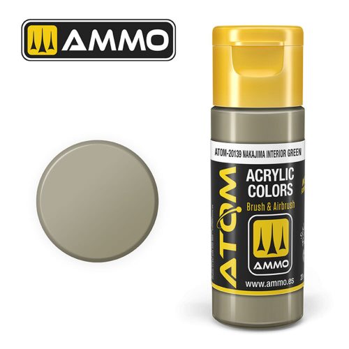 AMMO ATOM COLOR Nakajima Interior Green Acrylic Paint 20 ml (ATOM-20139)