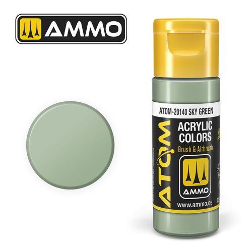 AMMO ATOM COLOR Sky Green Acrylic Paint 20 ml (ATOM-20140)