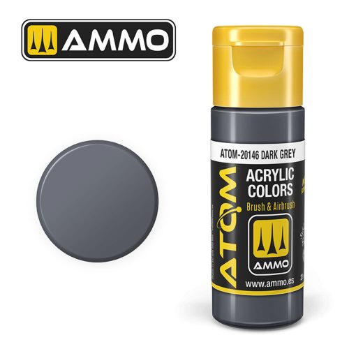 AMMO ATOM COLOR Dark Grey Acrylic Paint 20 ml (ATOM-20146)