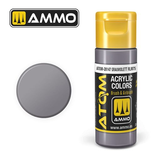 AMMO ATOM COLOR Grauviolett RLM75 Acrylic Paint 20 ml (ATOM-20147)